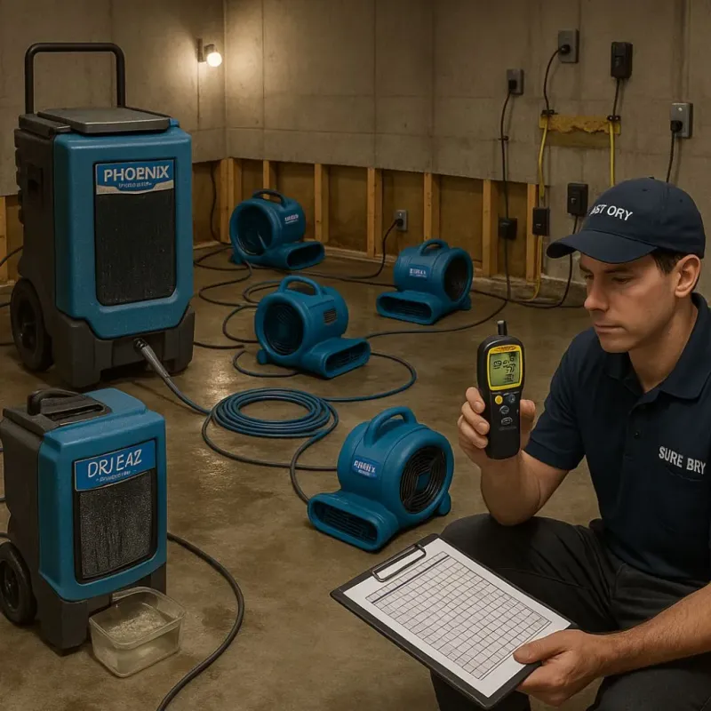 Structural Drying and Dehumidification process in Valle Vista, CA